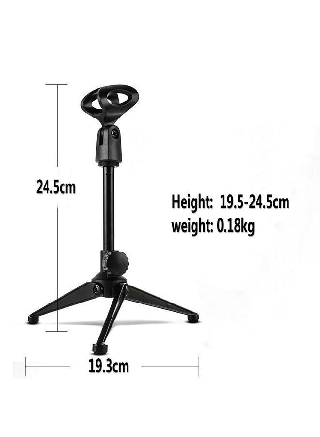 NIBEMINENT Professional Adjustable Desktop Handheld Table Tripod Microphone Mic Stand Holder with Clip Mount Shock  - Image 3