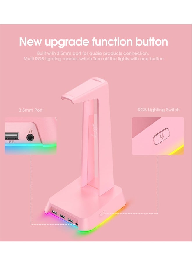 onikuma ONIKUMA Gaming Headphone Stand With White RGB Lighting USB port  - Image 3