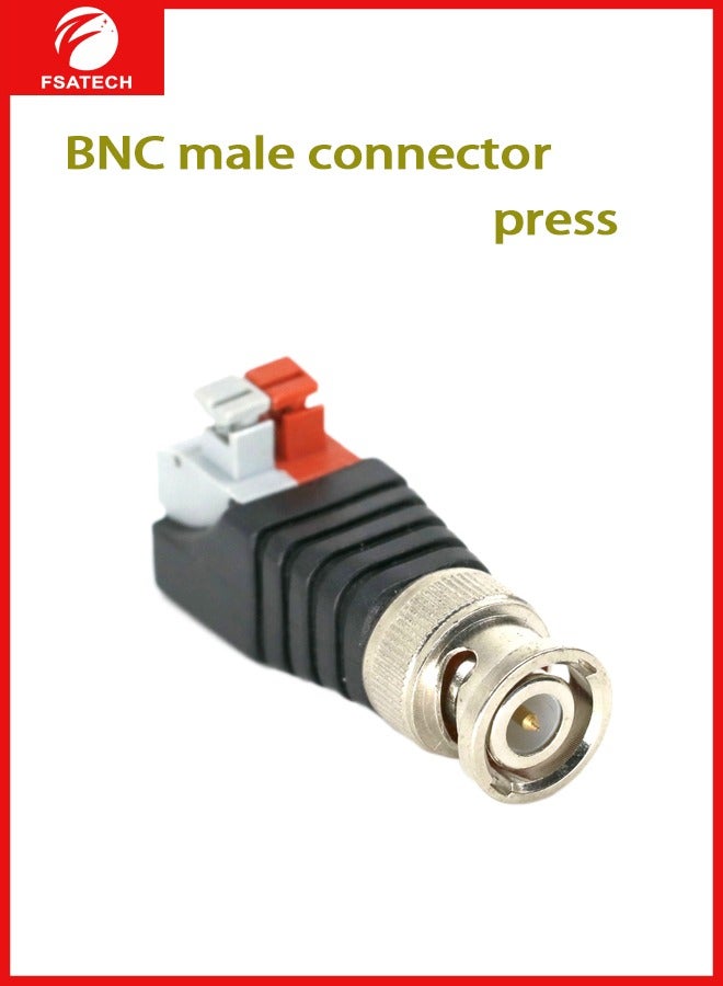 FSATECH 10 قطعة محطة حمراء BNC ذكر لحام تحويل الطاقة موصل دفع نوع كاميرا مراقبة BNC محطة عكسها BNC - Image 1