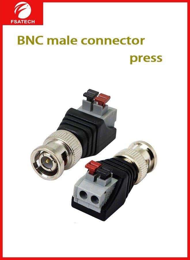 FSATECH 10 قطعة محطة حمراء BNC ذكر لحام تحويل الطاقة موصل دفع نوع كاميرا مراقبة BNC محطة عكسها BNC - Image 2