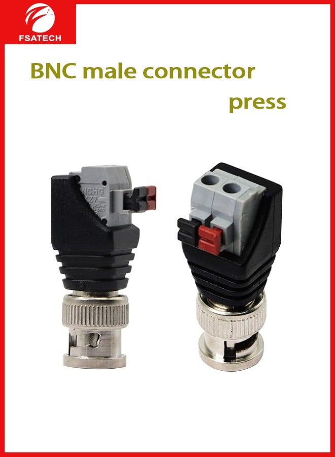 FSATECH 10 قطعة محطة حمراء BNC ذكر لحام تحويل الطاقة موصل دفع نوع كاميرا مراقبة BNC محطة عكسها BNC - Image 4