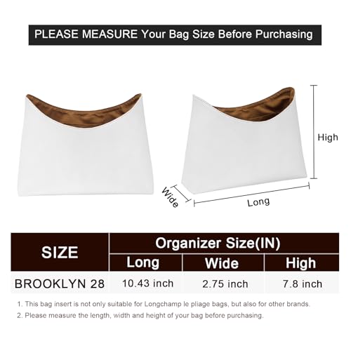 LOUKAYCCI Purse Organizer Insert for Coach brooklyn 28 Bag Insert Organizer DupontPaper Lightweight Purse Insert (White&EarthColor) - Image 2