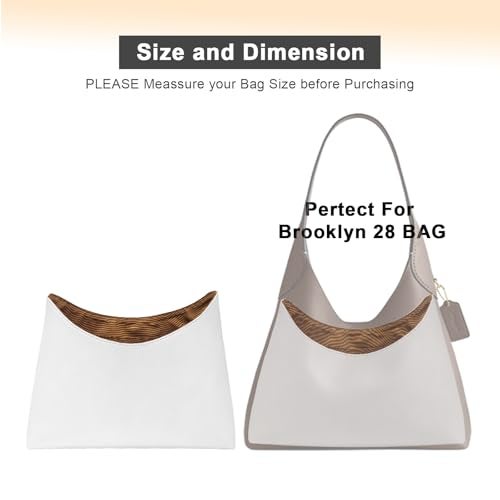 LOUKAYCCI Purse Organizer Insert for Coach brooklyn 28 Bag Insert Organizer DupontPaper Lightweight Purse Insert (White&EarthColor) - Image 4