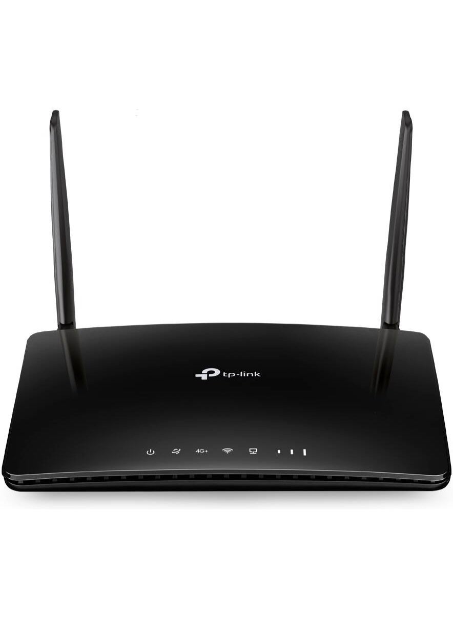 Archer MR500 4G+ Cat6 AC1200 Wireless Dual Band Gigabit Router, 4x LAN Ports, 1x Nano SIM Card Slot, 300 Mbps at 2.4 GHz & 867 Mbps at 5 GHz, 2 Detachable Antennas - Archer MR500 Black