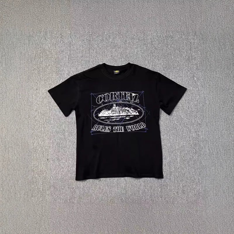 Series T-Shirts With Short Sleeves, Letter Logo Print, Unisex Double Yarn, Fashionable Casual Short Sleeves, Trendy - Image 4
