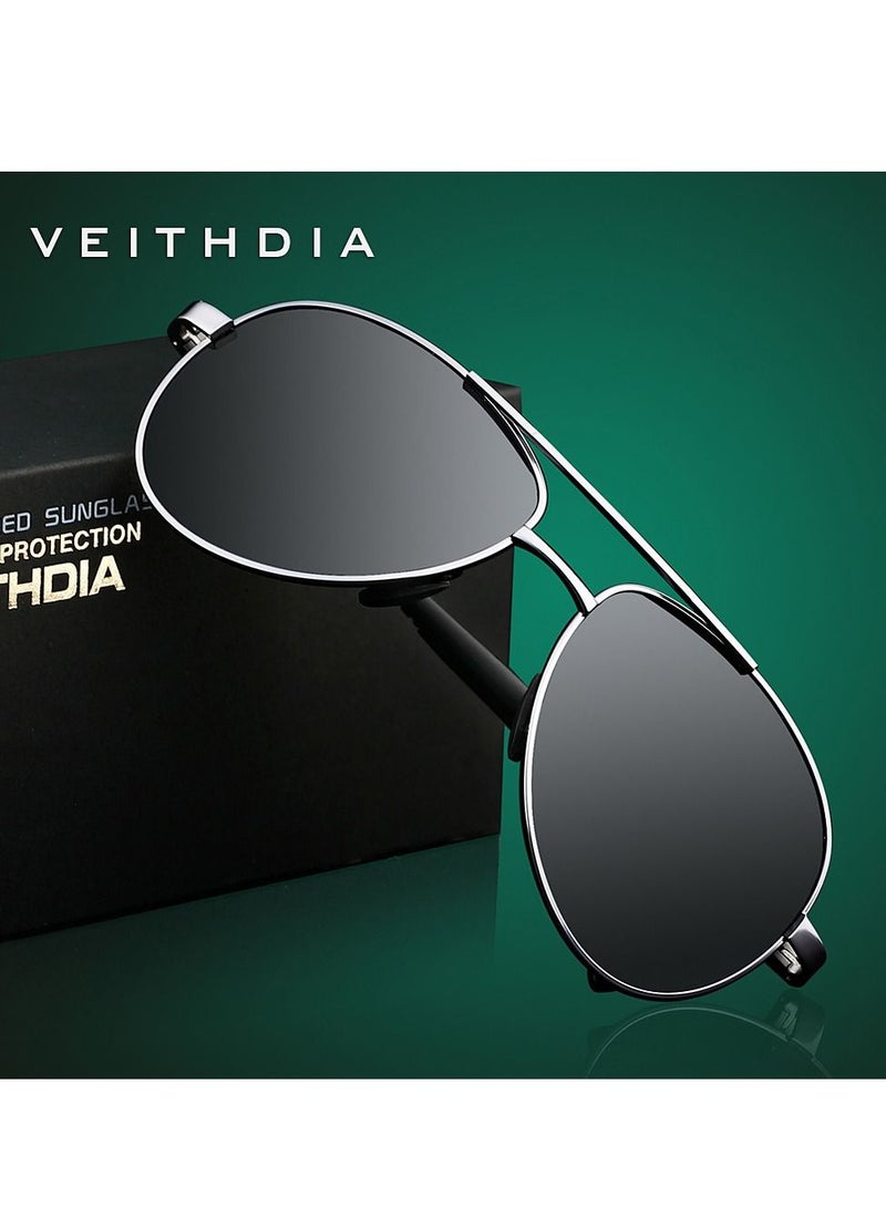 Veithdia Men's Polarized and UV Resistant Metal Full Frame Sunglasses - Image 3