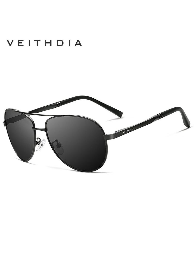 Veithdia Men's Polarized and UV Resistant Metal Full Frame Sunglasses - Image 1