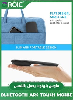GROIC Bluetooth Arc Touch Mouse, Portable Foldable Wireless Mouse With USB Nano Receiver, Ergonomic Mini Optical Computer Mice for Notebook Laptop Tablet Smart Phone (Black)  - Image 5