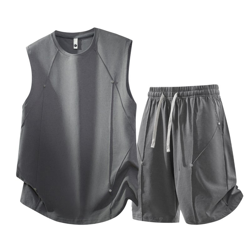 Men's Casual Summer Sleeveless Tank Top and Shorts 2-Piece Set - Image 1