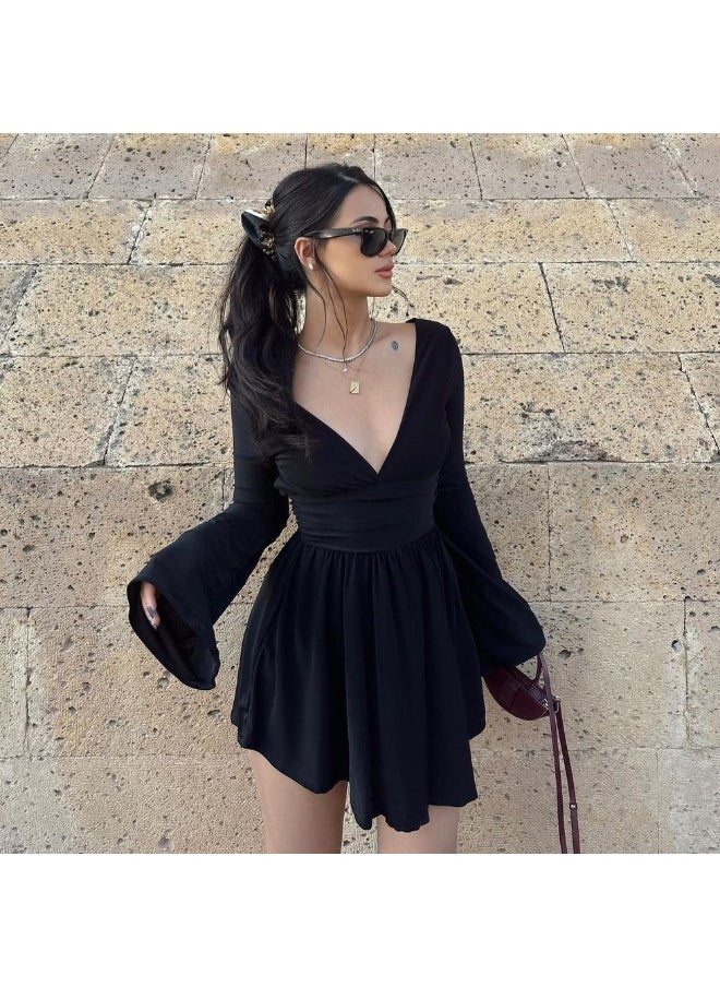 Fashion Halter Waist French V-neck Long Sleeve Temperament Dress for Women - pzsku/Z709E9A3FD09D51F609E5Z/45/_/1734589273/c3a34dff-f726-40f2-89a1-6308c9bf38b9