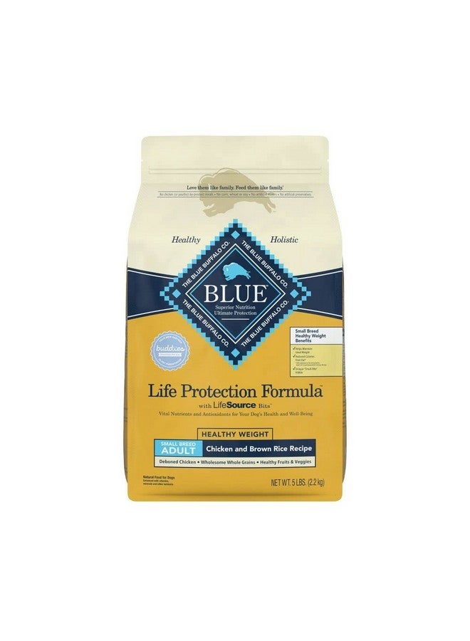 Blue Buffalo Life Protection Formula Healthy Weight Small Breed Dry Dog Food, Supports An Ideal Weight, Made With Natural Ingredients, Chicken & Brown Rice Recipe, 5Lb. Bag - Image 1