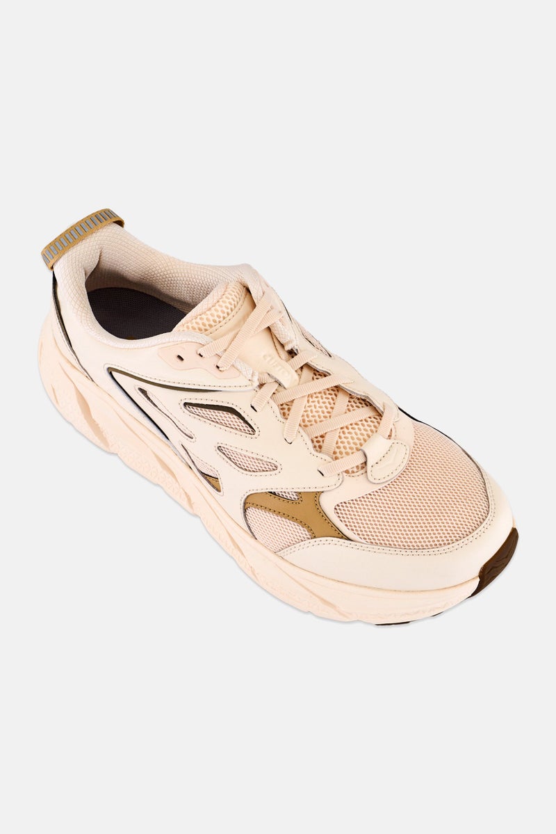 Hoka Men Clifton L Athletics Lace Up Running Shoes, Beige - Image 1