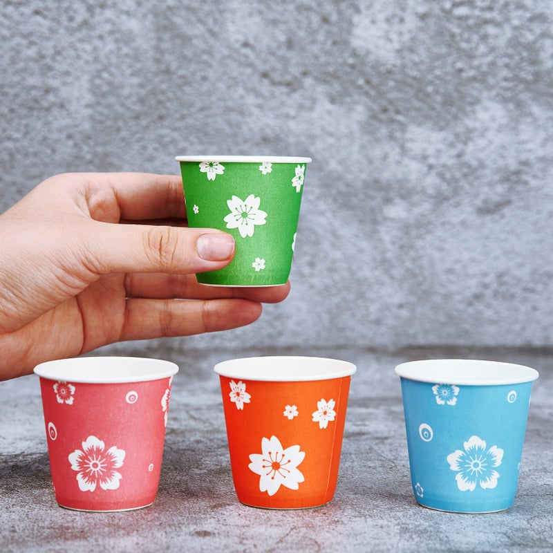 LITOPAK 400 Pack 3 oz Disposable Bathroom Cups, Colorful Small Disposable Paper Cups for Parties, Picnics, Barbecues, Travel and Events - Image 3
