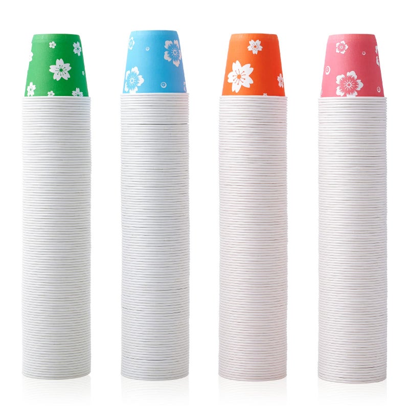 LITOPAK 400 Pack 3 oz Disposable Bathroom Cups, Colorful Small Disposable Paper Cups for Parties, Picnics, Barbecues, Travel and Events - Image 1