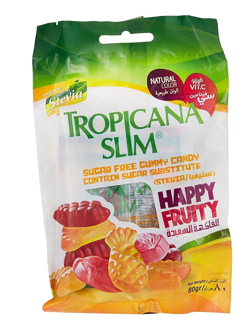 Tropicana Slim - Tropicana Slim Sugar Free Gummy Candy Happy Fruity 80g - Image 1