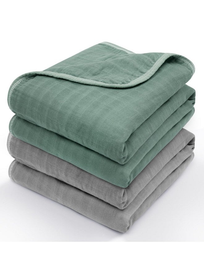 MEXXI Muslin Swaddle Blankets, 2 Pack Receiving Blankets, Breathable Soft Baby Wrap for Boys and Girls, Registry & Gift, 43 x 39 inches - Image 1