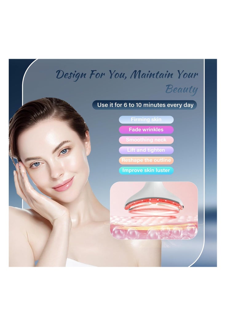 عام أدوات الوجه مدلك ، جمال الوجه والرقبة الجمال 3 في 1-ضوء ثلاثي ، حراري ، واهتزاز لأداة النحت على الوجه للبشرة - Image 2