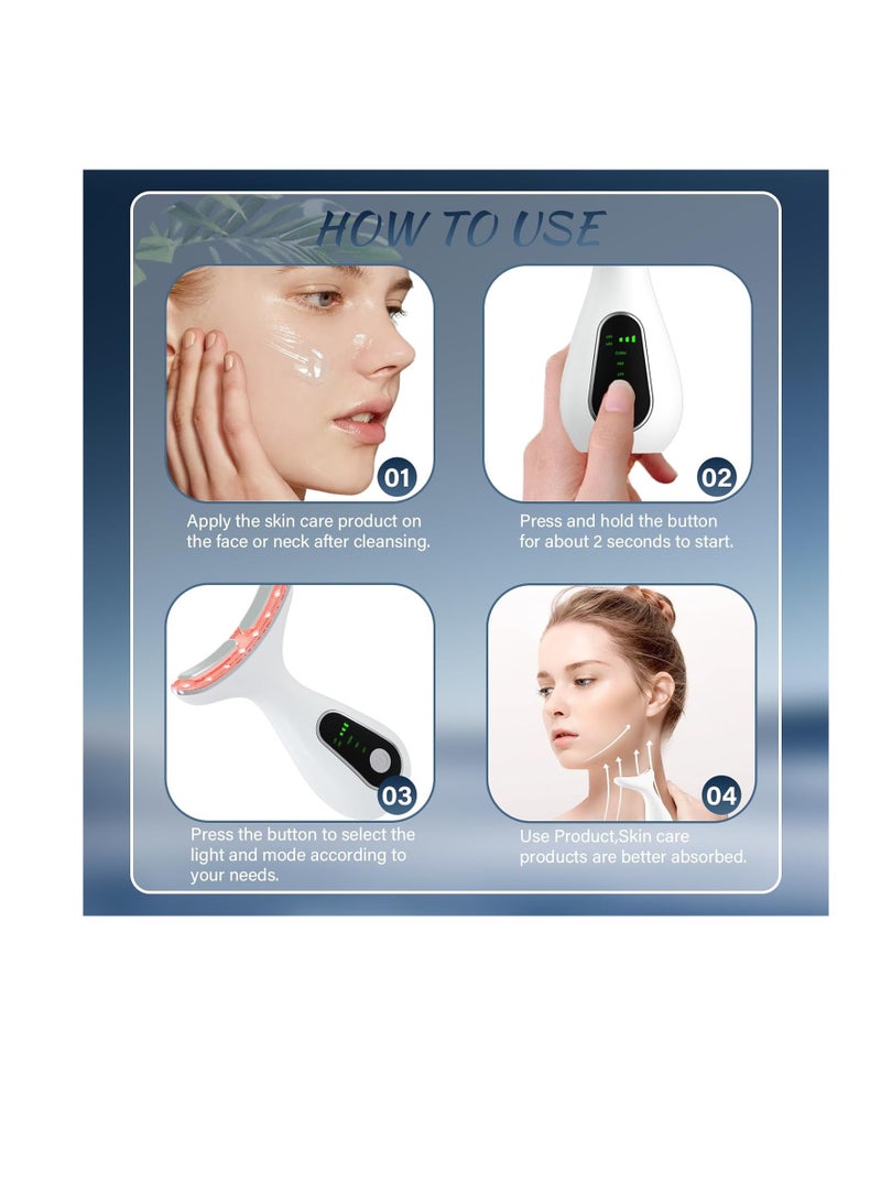 عام أدوات الوجه مدلك ، جمال الوجه والرقبة الجمال 3 في 1-ضوء ثلاثي ، حراري ، واهتزاز لأداة النحت على الوجه للبشرة - Image 4