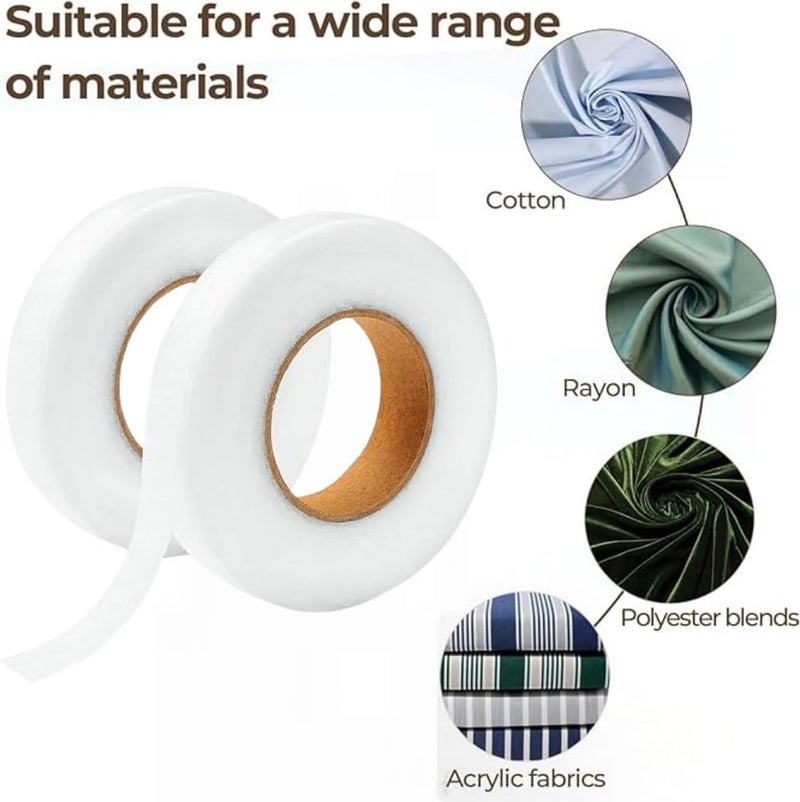 ZHXKSH 2 Rolls Iron on Hem Tape, Fabric Fusing Hemming Tape - Light Weight Adhesive Web, No Sewing Required,0.6 Inch x 70 Yards,Ironing Adhesive Curtains，Perfect for Bonding and Crafting Projects - Image 4