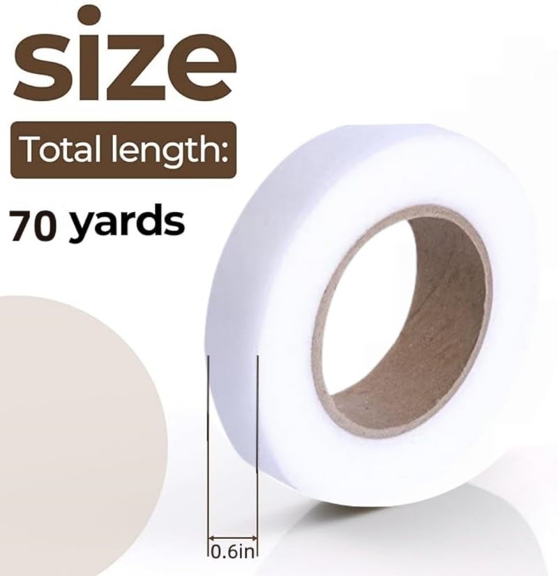 ZHXKSH 2 Rolls Iron on Hem Tape, Fabric Fusing Hemming Tape - Light Weight Adhesive Web, No Sewing Required,0.6 Inch x 70 Yards,Ironing Adhesive Curtains，Perfect for Bonding and Crafting Projects - Image 2
