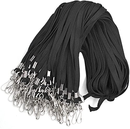 Bird Fiy Black Lanyard 32" Flat Lanyards with Swivel Hook Attachment (Black) - Image 1