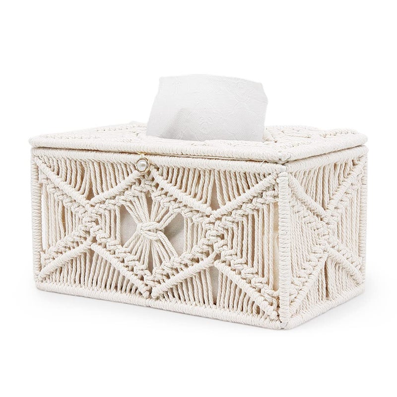 Tissue Box Cover Rectangle Paper Tissue Holder Napkin Tissues Organizer Home Decor for Bathroom Bedroom Dresser Living Room Office Rectangle