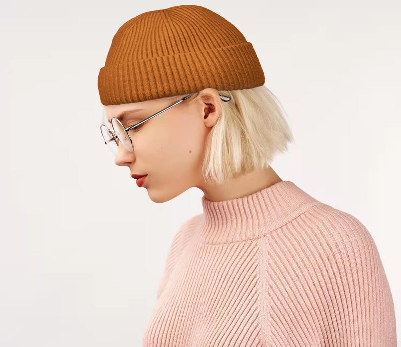 Roybens Swag Wool Knit Cuff Short Fisherman Beanie for Men Women, Winter Warm Hats - Image 3