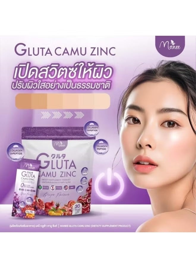 Manee Gluta Camu Grape Zinc Supplement Sachets 30Pcs