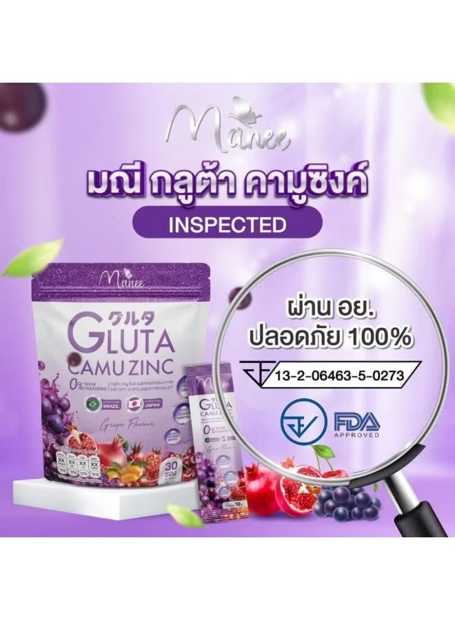 Manee Gluta Camu Grape Zinc Supplement Sachets 30Pcs