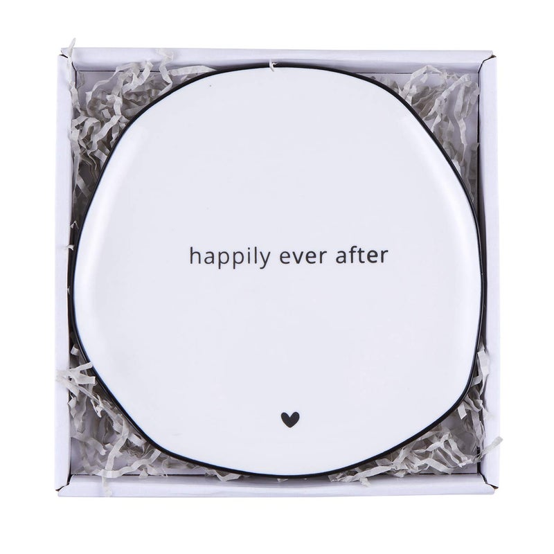 Santa Barbara Design Studio Wedding Cake Plates, Happily Ever After, White Ceramic, For Reception, 7 Inches - Image 3