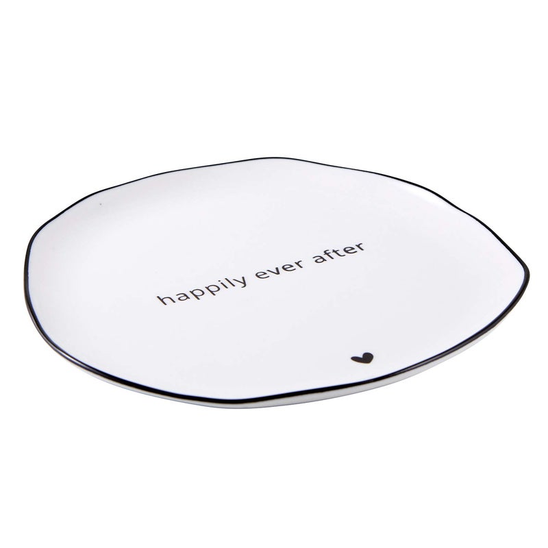 Santa Barbara Design Studio Wedding Cake Plates, Happily Ever After, White Ceramic, For Reception, 7 Inches - Image 2