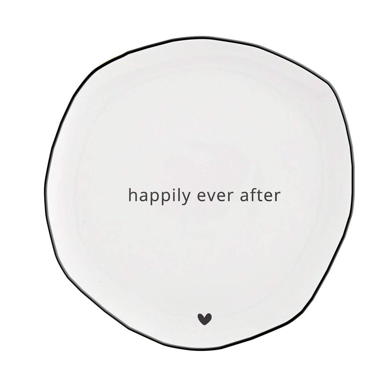 Santa Barbara Design Studio Wedding Cake Plates, Happily Ever After, White Ceramic, For Reception, 7 Inches - Image 1