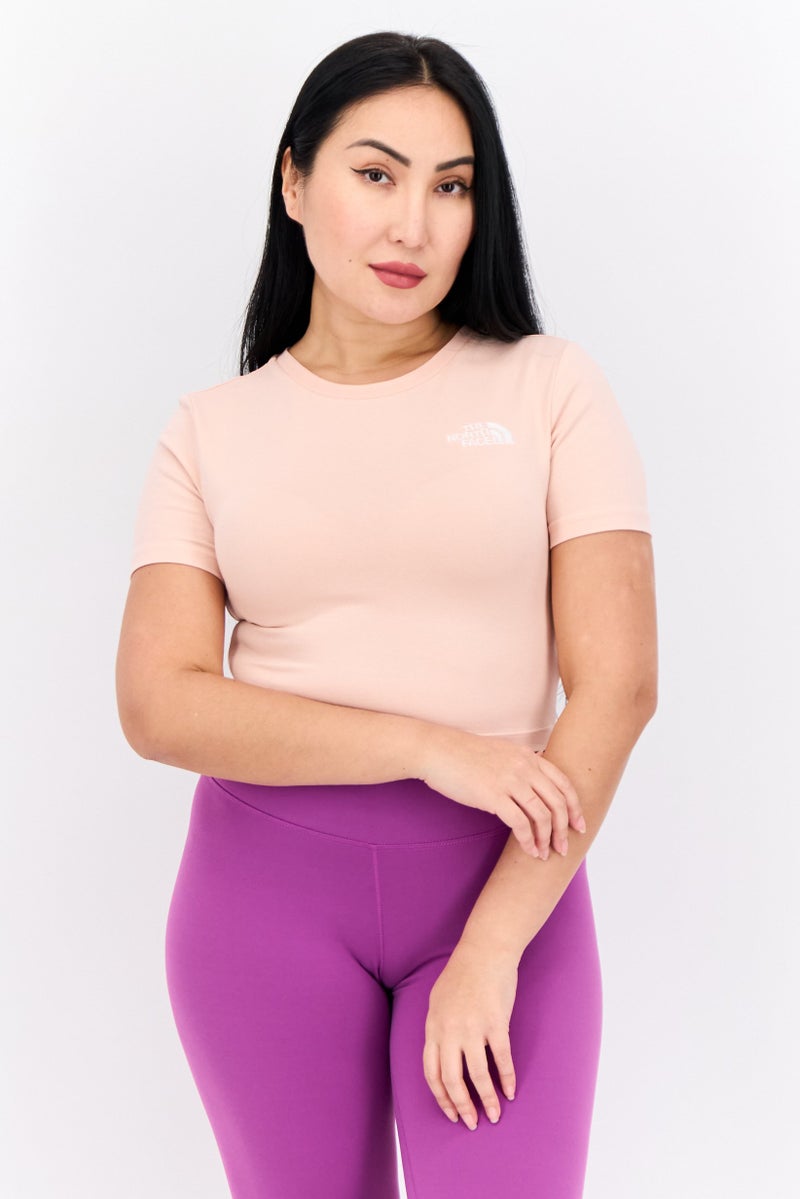 THE NORTH FACE Women Sportswear Fit Short Sleeeves Training Top, Light Pink  - Image 1