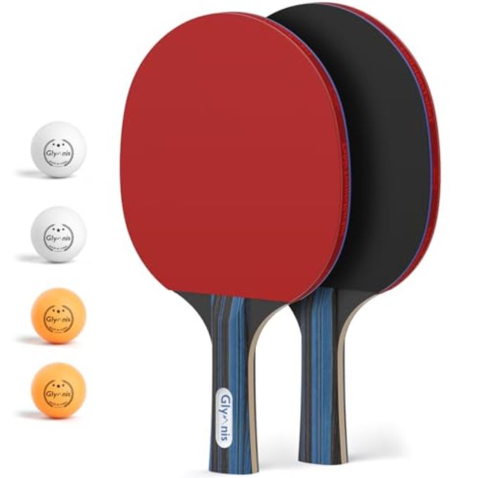 Glymnis Ping Pong Paddles Set Of 2 With 4 Balls, Table Tennis Paddle Set With Storage Case, Portable Ping Pong Rackets For Indoor Outdoor Games - Image 4
