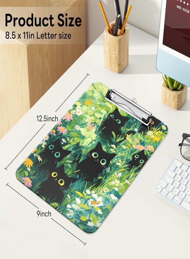 Luminzo Plastic Cute Clipboard Low-Profile Metal Clip, A4 Letter Size 9 x 12.5 in, 8.5 x 11 Paper Clip Board for Teachers, Nurses, Classroom,Cute Black Cats - Image 2