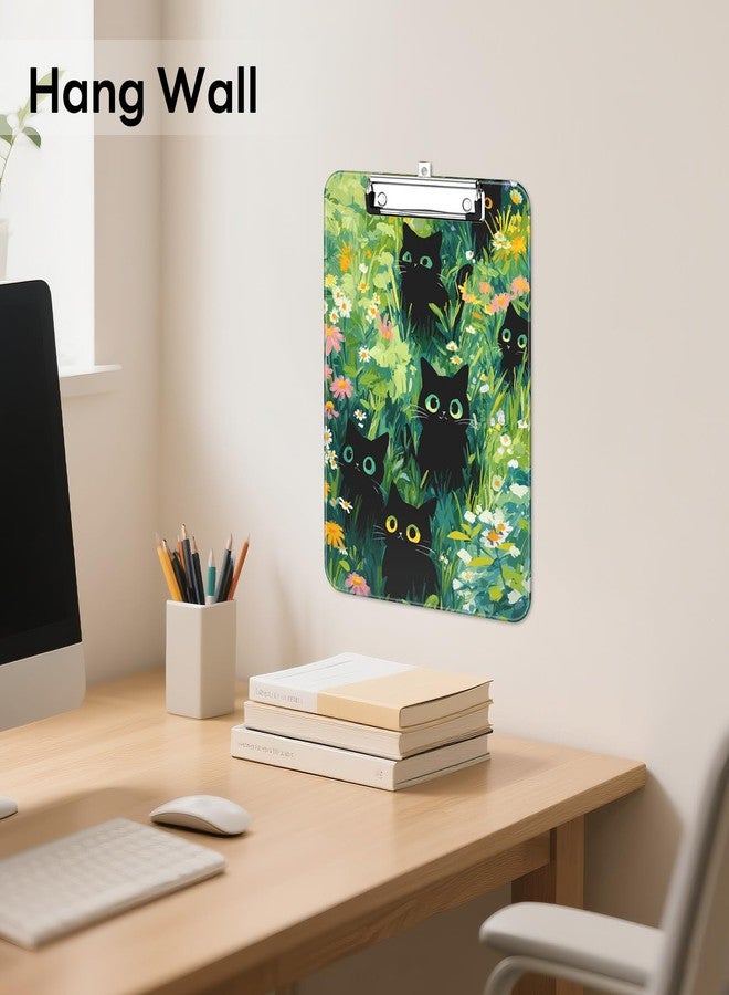 Luminzo Plastic Cute Clipboard Low-Profile Metal Clip, A4 Letter Size 9 x 12.5 in, 8.5 x 11 Paper Clip Board for Teachers, Nurses, Classroom,Cute Black Cats - Image 5