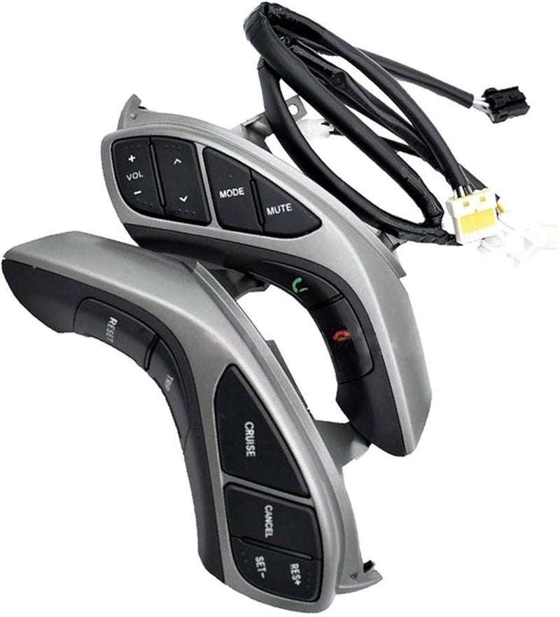 مفتاح زر عجلة القيادة 12 دبوس L لسيارة هيونداي إلنترا 2012-2015 للتحكم في الصوت والهاتف والبلوتوث والتحكم في السرعة - Image 1