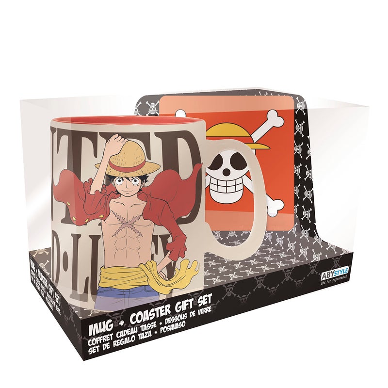 ABYSTYLE One Piece Luffy Ceramic Coffee Tea Mug 16 Oz Absorbent Coaster Gift Set Anime Manga Drinkware 2 Pcs - Image 2