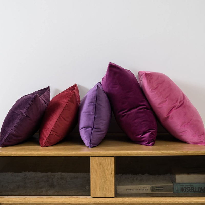 JUSPURBET Couch Pillow Covers Set of 2 Decorative Velvet Throw Pillow Covers for Living Room Bedroom Home Decor Soft Lumbar Cushion Covers with Hidden Zipper for Sofa Bed,Eggplant Purple,12x20 inch - Image 3
