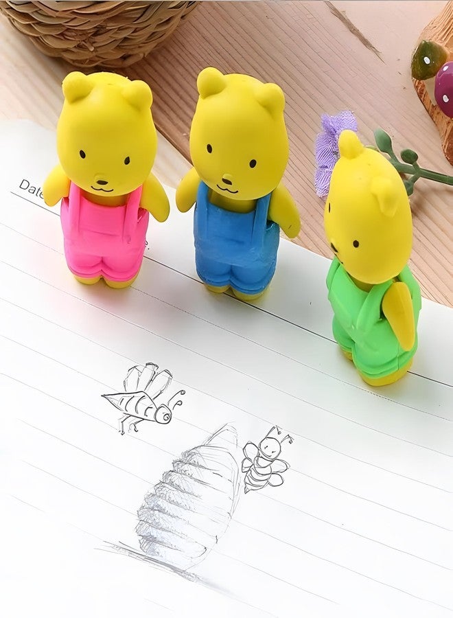 Juzfun ممحاة جوزفن للأطفال بتصميمات مميزة | ممحاة أقلام رصاص على شكل دب (عبوة من 36 قطعة) أدوات مدرسية غير سامة وخالية من الغبار، هدية مثالية لأعياد الميلاد - Image 5
