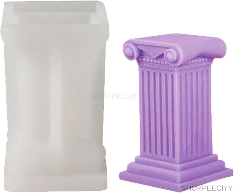 ShoppeeCity 3D Pillar Silicone Mold for Greek Columns Roman Column Silicone Fondant Mold for DIY Handmade Chocolate Cake Dcor Aromatherapy Soap Polymer Clay Resin Craft Making Iconic Column - Image 2