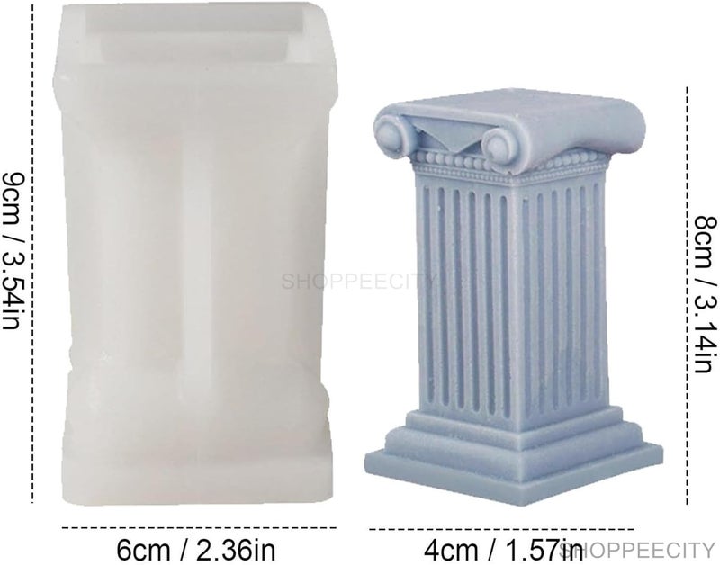 ShoppeeCity 3D Pillar Silicone Mold for Greek Columns Roman Column Silicone Fondant Mold for DIY Handmade Chocolate Cake Dcor Aromatherapy Soap Polymer Clay Resin Craft Making Iconic Column - Image 5