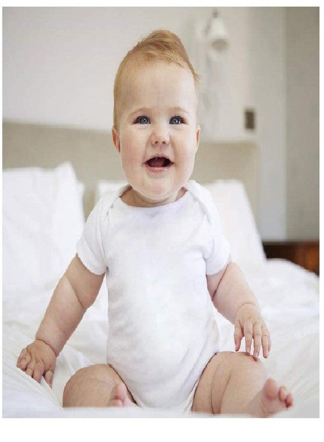 Laughing Giraffe Baby Blank Short Sleeve One Piece Bodysuit (0-3 Months, White) - Image 3