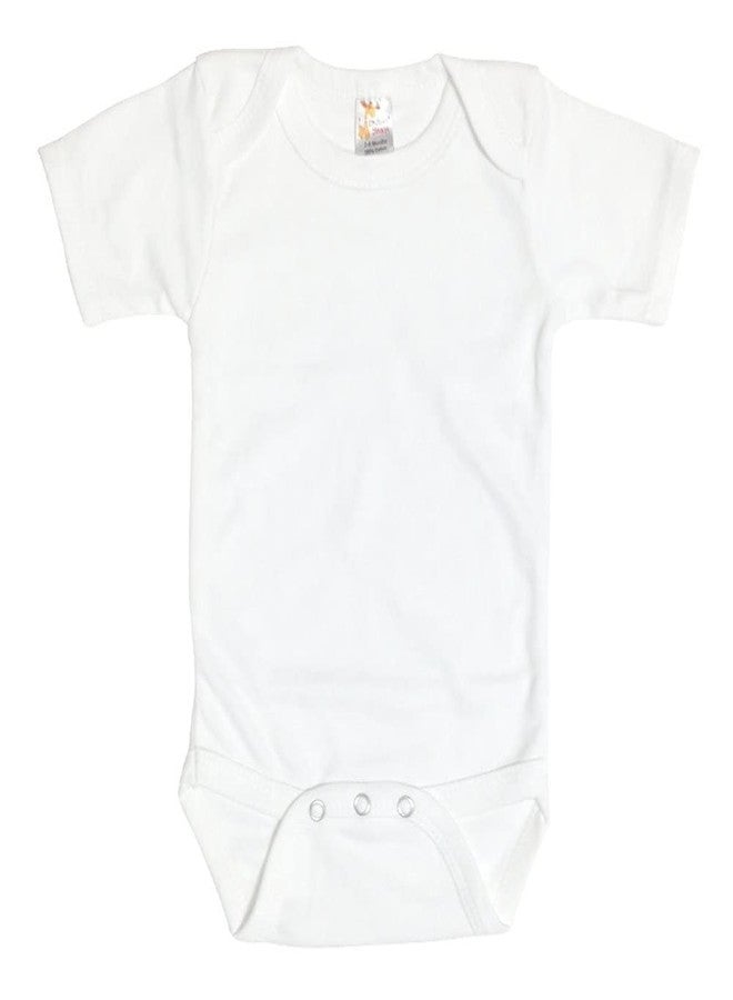 Laughing Giraffe Baby Blank Short Sleeve One Piece Bodysuit (0-3 Months, White) - Image 2