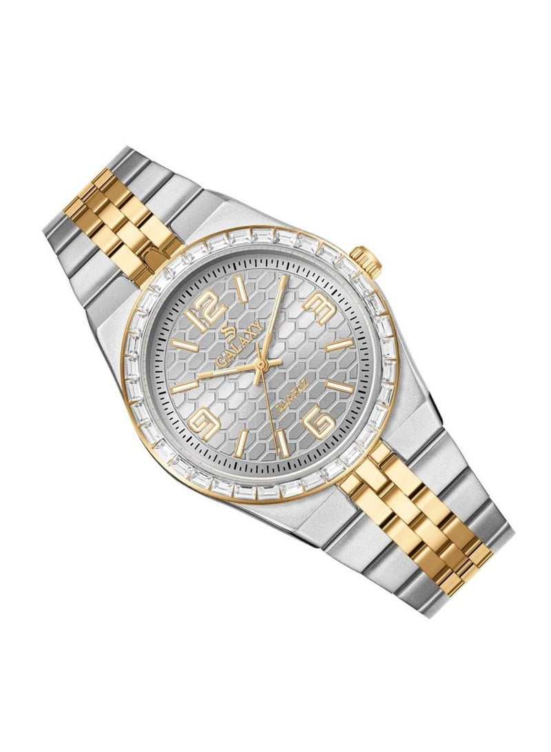 جالاكسي ساعة جالكسي GS-2398 للجنسين، ساعة معصم تناظرية، هيكل من الفولاذ المقاوم للصدأ، تصميم كلاسيكي أنيق، ساعة للارتداء اليومي - Image 4