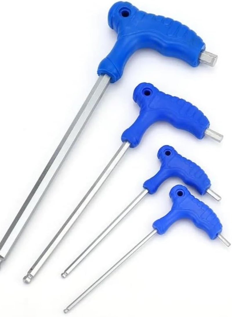 GGOOT Socket Set T-Handle Blat Head Hex Key Wrench Chrome Vanadium Steel Lengthen Hex Key Allen Wrench for Hardware Home Use Repair Tool Ratchet Tool(3mm-1pcs) - Image 3