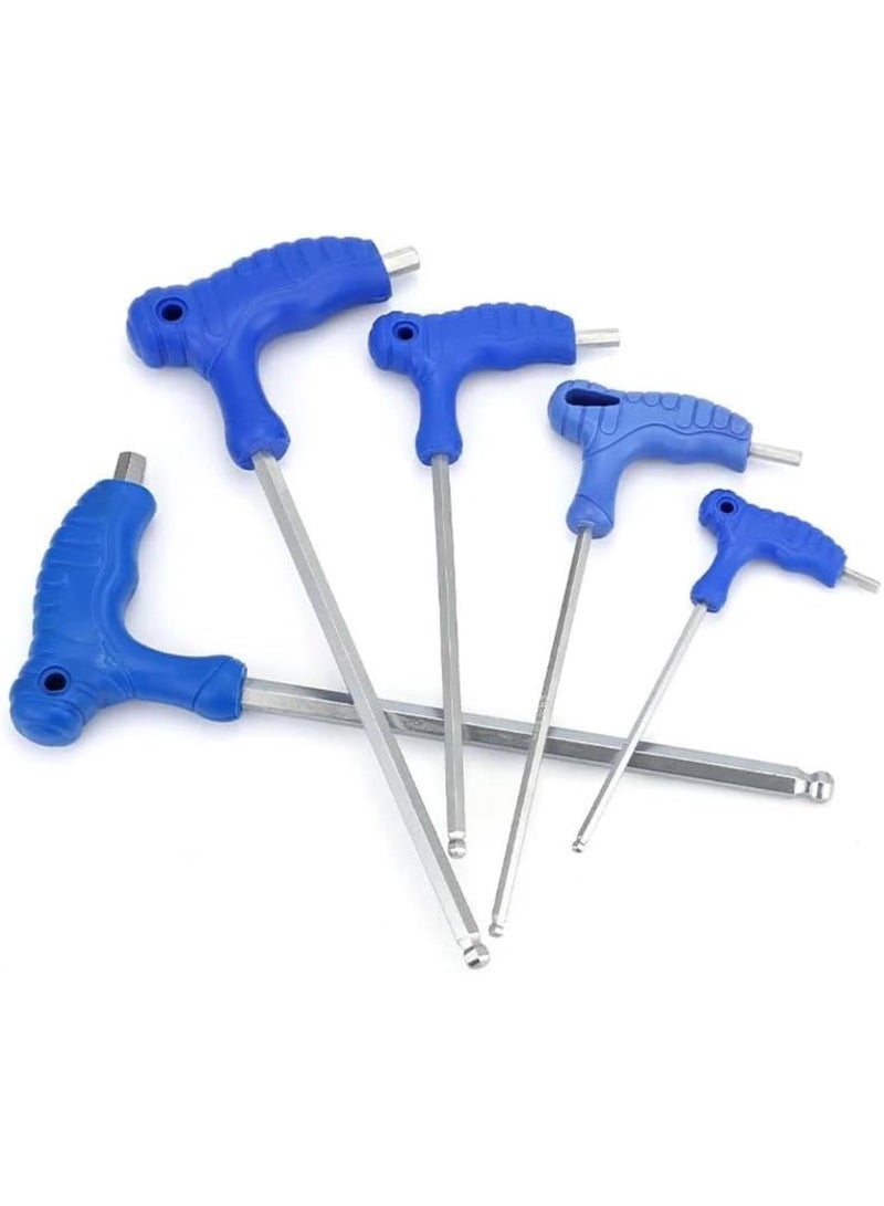 GGOOT Socket Set T-Handle Blat Head Hex Key Wrench Chrome Vanadium Steel Lengthen Hex Key Allen Wrench for Hardware Home Use Repair Tool Ratchet Tool(3mm-1pcs) - Image 2