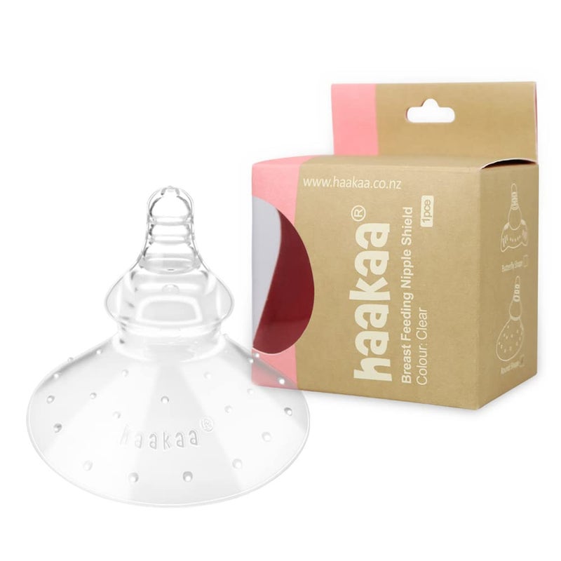 haakaa Nippleshield Silicone Nipple Shields for Breastfeeding with Carry Case Super-Soft, 1pk - Image 1