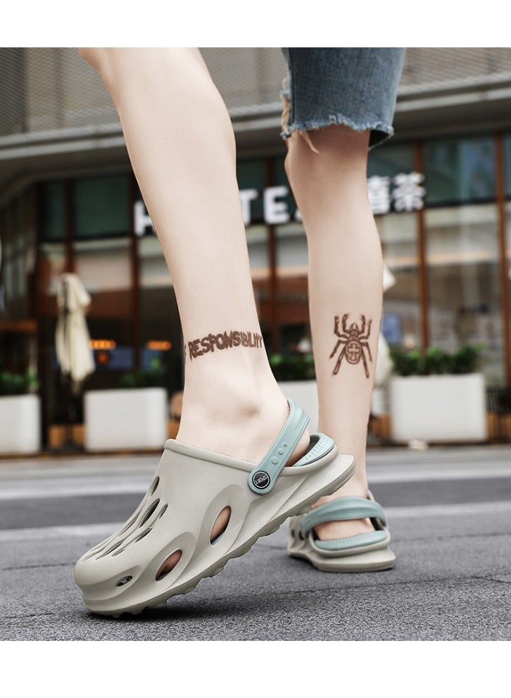 NIBEMINENT Summer Trendy Men's Hollow Out Sandals Breathable Lightweight Casual Beach Slippers EVA Sole Non-Slip Thick Base Outdoor Wear  - Image 3