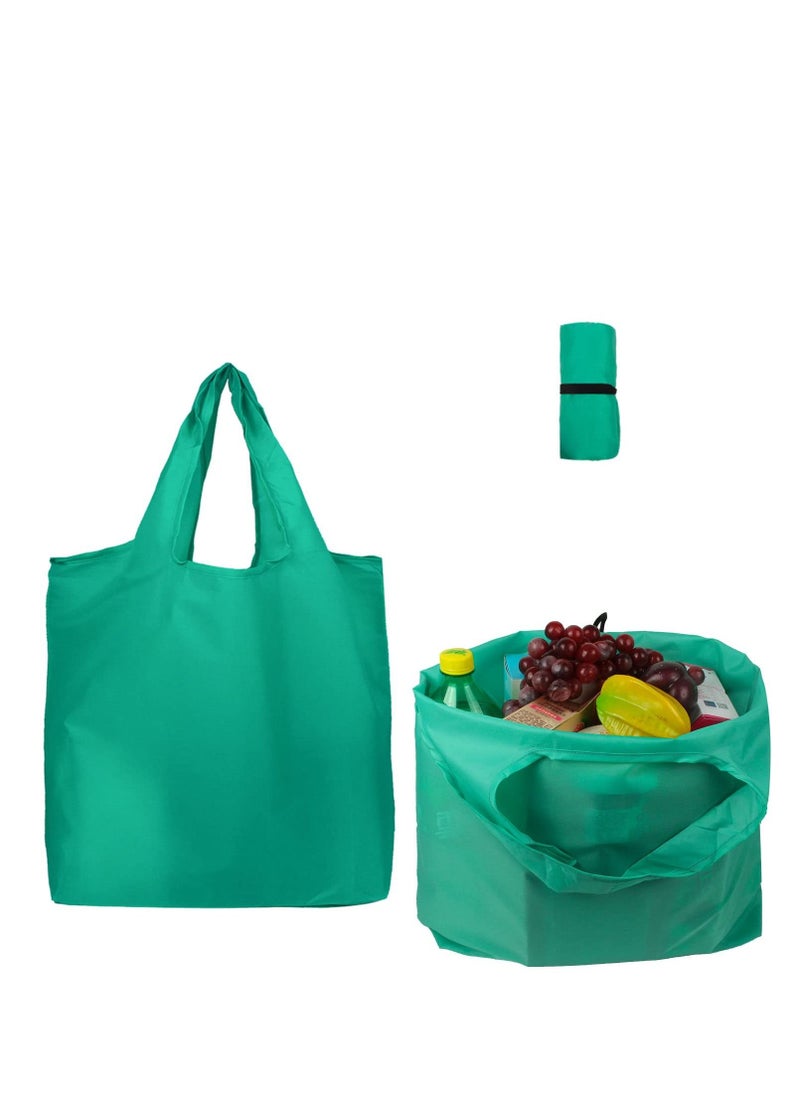 KASTWAVE - 2 Pack Heavy Duty Reusable Foldable Groceries Tote Bag Portable and Folding Shopping Bag with Elastic Band to Tie Waterproof Washable Tote Bags Long Handle - Image 1